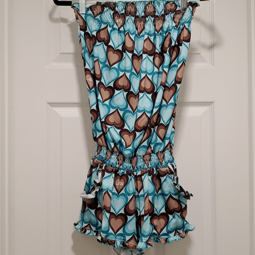Hearts Strapless Swim Cover-up